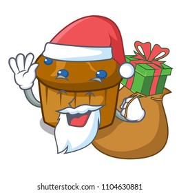 Santa with gift mufin blueberry mascot cartoon