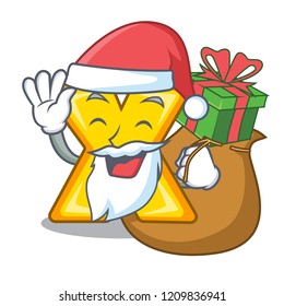 Santa with gift multiply sign icon isolated on mascot