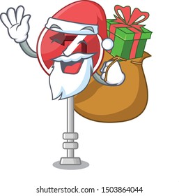 Santa with gift no left turn with the cartoon
