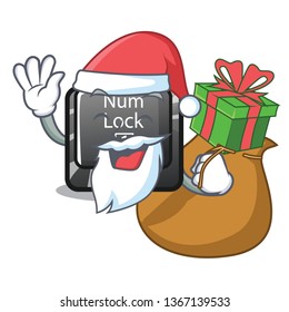 Santa with gift num lock on a keyboard mascot