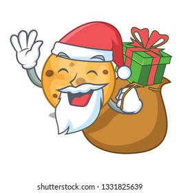 Santa with gift oat cookie isolated with the cartoon