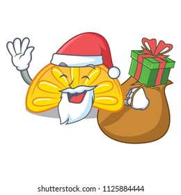 Santa with gift orange jelly candy mascot cartoon