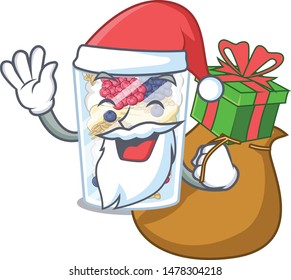 Santa with gift parfait isolated with in the cartoon