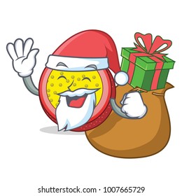 Santa with gift passion fruit mascot cartoon