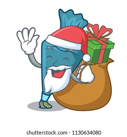 Santa with gift pastrybag mascot cartoon style vector illustration