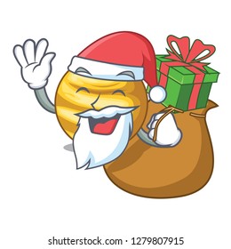 Santa with gift planet venus isolated with on mascot