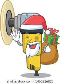 Santa with gift pneumatic sander placed inside character box