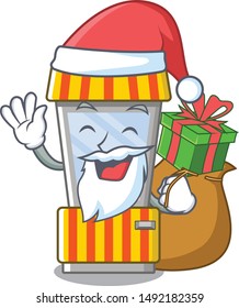 Santa with gift popcorn vending machine in mascot shape