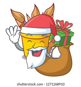Santa with gift pot pencil in shape cartoon funny