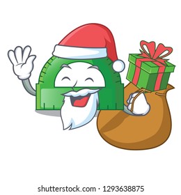 Santa with gift protractor isolated in the a cartoons