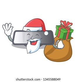 Santa with gift rear view mirror miniatur shape character