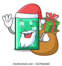 Santa with gift rectangle mascot cartoon style