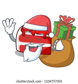 Santa with gift red velvet mascot cartoon