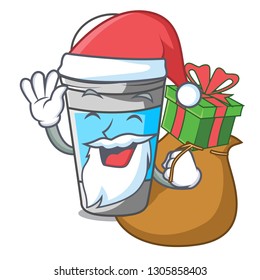 Santa with gift roll on deodorant isolated with cartoon