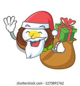 Santa with gift scotch eggs at the mascot bowl