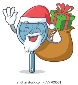 Santa with gift skimmer utensil character cartoon