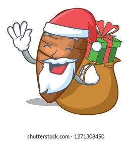 Santa with gift sliced taro on shape cartoon funny