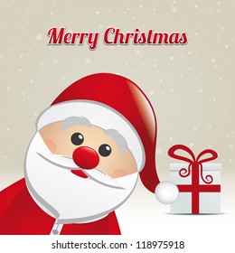 santa gift snowy winter background merry christmas