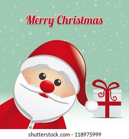 santa gift snowy winter background merry christmas