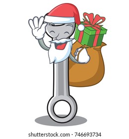 Santa with gift spanner character cartoon style