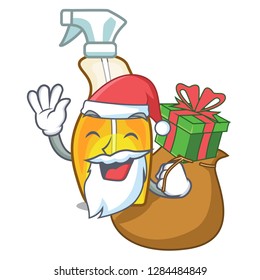 Santa with gift spray bottles are isolated from cartoons