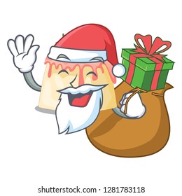 Santa with gift Strawberry pudding served on mascot plate