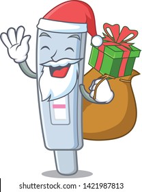 Santa with gift test pack above the character bathtub