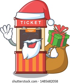 Santa with gift ticket booth in the character door