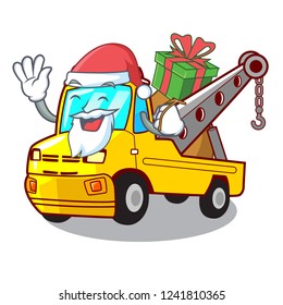 Santa with gift tow truck for vehicle branding character