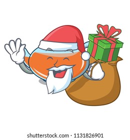 Santa with gift transparent teapot character cartoon