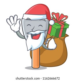 Santa with gift vintage putty knife on mascot