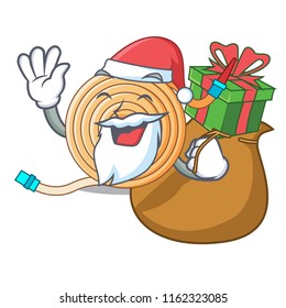 Santa with gift the water hose mascot