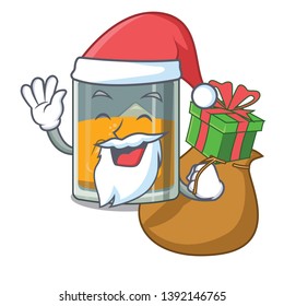 Santa with gift whiskey in the a mascot shape