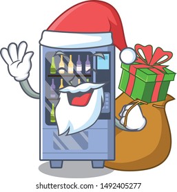 Santa with gift wine vending machine mascot shaped character