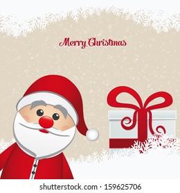 santa and gift winter snowy landscape 