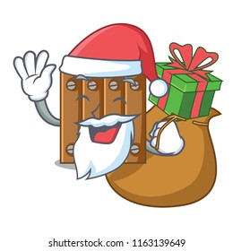 Santa with gift wooden fence pattern for design cartoon