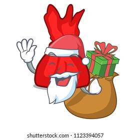 Santa with gift wrapper candy mascot cartoon