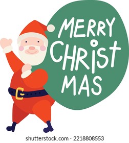 santa with gifts bag isolate vector design