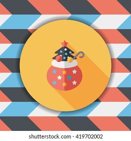 Santa ClausÃ¢??s gifts flat icon wtih long shadow,eps10