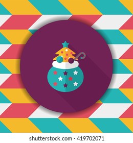 Santa ClausÃ¢??s gifts flat icon wtih long shadow,eps10