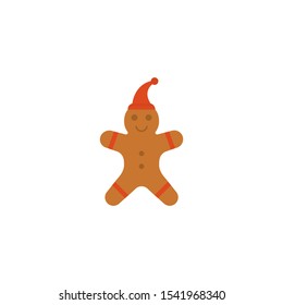 Santa gingerbread man cartoon vector,icon on a white background