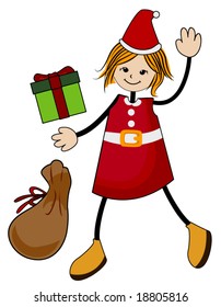 Santa Girl - Vector