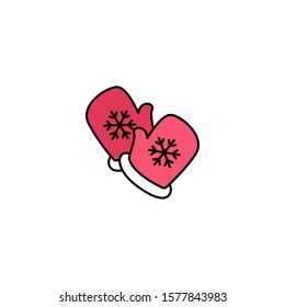 santa gloves creative icon. Multicolor line illustration. From Christmas icons collection. Isolated santa gloves sign on white background