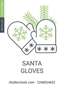 Santa gloves icon
