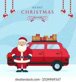 Papai Noel vai entregar presentes preciosos para as crianças em todo o mundo. Pronto para distribuir os presentes.
