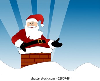 santa going down the chimney