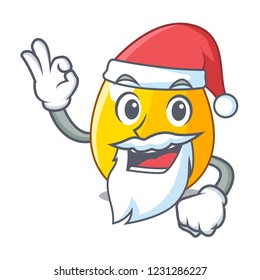 Santa golden egg with cartoon shape reflection