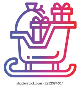 santa gradient icon vector .