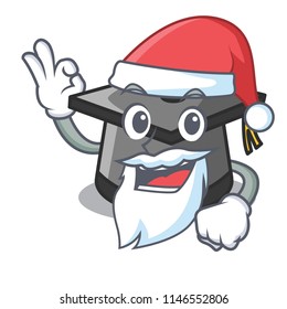 Santa graduation hat mascot cartoon