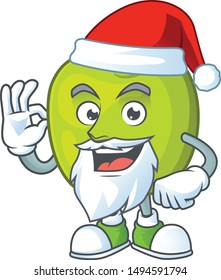 Santa granny smith apple character for health mascot